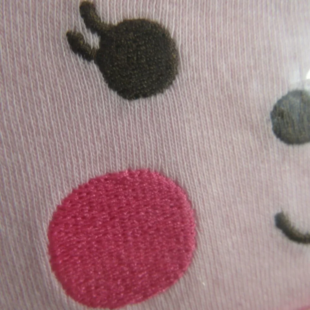 Baby Pink Reindeer knit Hat Cap w Embroidered face Infant Cotton Holiday